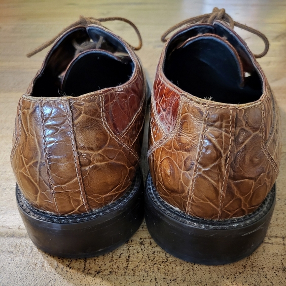 Giorgio Brutini Brown Oxfords with Embossed Leather and Square Toe main image 7